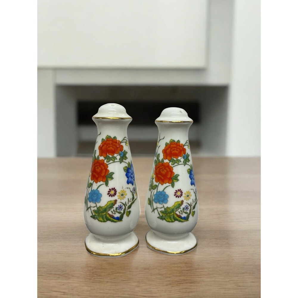Aynsley English Salt & Pepper Shakers‎ Famille Rose Aynsley Fine Bone China